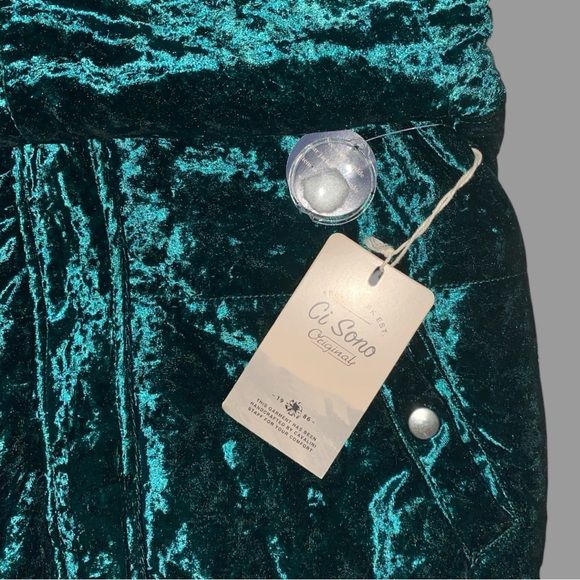 NWT CI SONO VINTAGE VELVET HUNTER GREEN BOMBER JACKET •S/LARGE •HANDMADE•❤️this🌲 - Picture 3 of 12